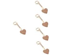 DEARMAMY 5pcs Rhinestone Heart Keychain Stylish Bag Charm Pendant Key Accessories for Car Keys Handbags Wallets Shiny Decor for Lanyards Backpacks Her