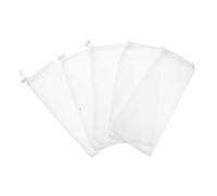 DEARMAMY 5pcs Wild Birds Feeding Mesh Bags 12x28cm Polyester Drawstring Sack Bird Feeder Pouches for Outdoor Garden Backyard Feeding