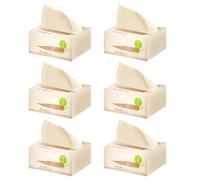 DEARMAMY 6 Packs Natural Bamboo Pulp Paper Extraction Towels Unbleached Tissue Paper Napkins Soft and Sturdy for Home and Restaurant Use