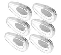 DEARMAMY 6 Pairs Silver Metal Core Soft Silicone Anti-Slip Eyeglass Nose Pads Replacement Nose Cushions for Glasses and Sunglasses with Air Vent Design
