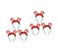 DEARMAMY 6 Pcs Christmas Party Hairbands Non Woven Crutch Design Decorative Headbands for Boys Xmas Costume Accessories Festive Celebration Hair Hoops