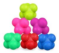 DEARMAMY 6 Pcs Reaction Training Balls Set 7cm Hexagonal Fitness Agility Balls Hand-eye Coordination Goalkeeper Indoor Sports Exercise