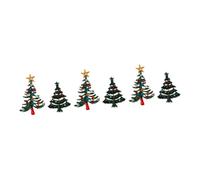 DEARMAMY 6 pcs Vintage Christmas Tree Brooch Rhinestone Inlaid Tree Shaped Brooches for Xmas Party Winter Wedding Accessories Women