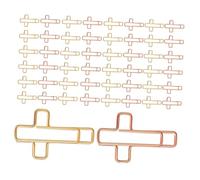 DEARMAMY 60pcs Cross-Shaped Metal Bookmark Clips for Bible and Journal Portable Christian Paper Clamps in Gold and Rose Gold School and Office Supplies for Document Organization and Note