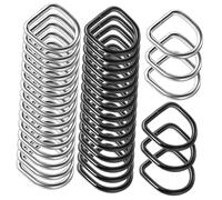 DEARMAMY 60pcs Metal D Rings Bag Hardware Buckles Rust-resistant Purse Strap Accessories for DIY Crafting Includes Bright Silver Gun Black for Replacement Handbag Straps and Bag Making