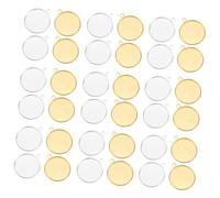 DEARMAMY 60PCS Round Cabochon Base Setting Pendant Trays for DIY Jewelry Making Blank Bezel Charm Trays with Inner Gold and Silver Pendant Blanks for Resin Crafting Necklace and Bracelet