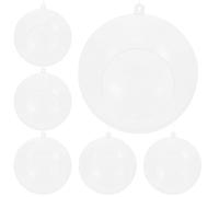 DEARMAMY 6Pcs Acrylic Air Plant Holder Globes Transparent Hanging Terrariums for Succulents Cacti Floral Decorations Home Supplies Open Design Orbs