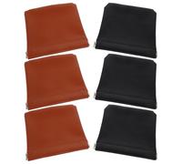 DEARMAMY 6pcs Automatic Closing Storage Bag for Cosmetics Mini Cute Makeup Bag Small Self-Closing Pouch Black and Earth Brown Colors for Travel and Organizing Lipstick Jewelry