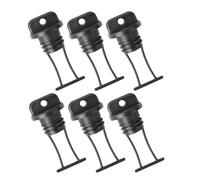 DEARMAMY 6pcs Black Plastic Kayak Drain Plug Kit Threaded Pvc Replacement Parts for Canoe Boat Drainage Accessories, Suitable for Kayaking and Water Sports
