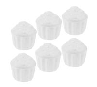 DEARMAMY 6Pcs Cupcake Foam Cake Dummies White Crafting Models for Decorating Practice Reusable Artificial Cakes Display DIY Flower Molds for Wedding Festival Craft Projects