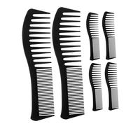 DEARMAMY 6pcs Dual Sided Barber Combs Heat Resistant Wide and Fine Teeth Styling Tools with Ergonomic Fish Shaped Handle for Men and Women Blow Drying Detangling and Hairdressing