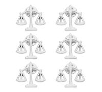 DEARMAMY 6pcs Metal Scales Lapel Brooch Pins for Lawyers Justice Symbol Collar Badges Secure Clasp Suit Accessories for Judges and Legal Professionals Versatile Sweater Clips for Formal