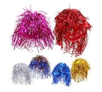 DEARMAMY 6PCS Metallic Foil Tinsel Wigs Multi-color Lightweight Party Headwear for Disco Festival Cosplay Photo Booth Props Colorful Holiday Costume Accessories