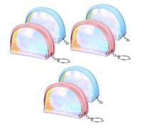 DEARMAMY 6pcs Mini Handbag Princess Bag Mermaid Coin Purse Glitter Pouch Women Change Purse