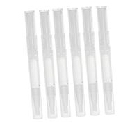 DEARMAMY 6pcs Portable Lip Gloss Tubes Brush Tip Twistable Empty Cuticle Oil Pens Vacuum Cosmetic Sample Containers for Travel and Makeup