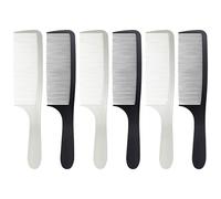 DEARMAMY 6pcs Professional Barber Comb Set for Men and Beard, Sturdy Abs Material with S-shaped and Rounded Edge Design, Stylish Hair Styling Comb for On-the-go and Barber Use