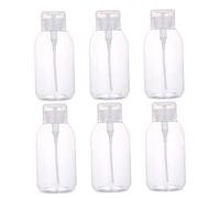 DEARMAMY 6pcs Pump Dispense Bottles Wide Mouth Press Bottle Nail Polish Remover Makeup Remover Cosmetics Empty Press