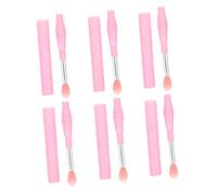 DEARMAMY 6pcs Silicone Lip Balm Applicator with Covers Multipurpose Makeup Tool for Lipstick Lip Mask Concealer Application Travel Friendly Beauty Brushes