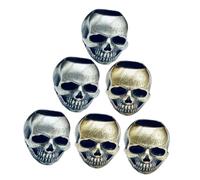 DEARMAMY 6pcs Skull Loose Beads for Bracelets Making Halloween Beads Goth for Jewelry Crafting