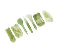 DEARMAMY 7-Piece Guasha Board Set for Facial Massage Resin Acupressure Tool for Muscle Relief Suitable for Home Spa and Self-Care