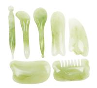 DEARMAMY 7pcs Gua Sha Massage Board Kit Face Body Massager Acupuncture Point Scrape Tool Glowing Skin Face Rollers for Women