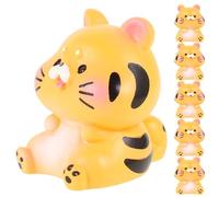 DEARMAMY 7Pcs Miniature Tiger Adornments Resin Decorative Micro Landscape Models for Desktop Garden Home Décor Collectible Figurines Random Style