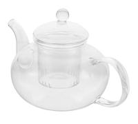 DEARMAMY 800ML Heat-Resistant Borosilicate Glass Teapot Handmade Thickened Miniature Glass Tea Pot for Loose Leaf Brewing Household Tearoom Supply