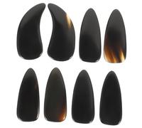 DEARMAMY 8pcs Guzheng Finger Picks Ox Horn Nail Covers Ergonomic Double-arc Design for Guzheng Practice and Performance Fingertip Protection for Adults and Beginners