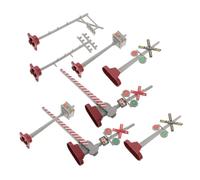 DEARMAMY 8pcs Mini Architectural Model Train Traffic Signal Lights for DIY Sand Table Realistic Railroad Crossing Signs with Intricate Detailing for Model Railway Station Scenes and Family