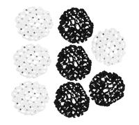 DEARMAMY 8pcs Professional Rhinestone Hair Network Invisible Knit Hairnets for Dancers Elastic Bun Covers for Ballet Dance Mesh Ponytail Holders for Updos