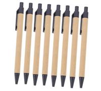 DEARMAMY 8pcs Retractable Black Ink Ballpoint Pens Set, Eco-friendly Kraft Paper Barrel, Multi-function Writing Pens for Daily Use, School and Office Supplies