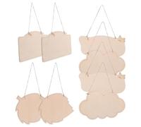 DEARMAMY 8pcs Unfinished Wood Blank Signs with Rope Hanging Plaques for Pyrography Painting Writing Versatile Wood Door Hangers for Home Office Classroom Decoration
