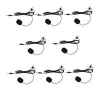 DEARMAMY 8Pcs Wired Microphones for Phones Portable Lavalier Mics Compact Design Professional Use for Teaching Speaking Interviews and Guiding Black