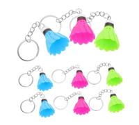 DEARMAMY 9PCS Mini Badminton Keychain Realistic PVC Badminton Pendant Keyrings Sport Accessories for Fans for Backpacks Keys and Party Favors