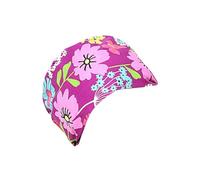 DEARMAMY Adjustable Cotton Nurse Doctor Hat Tie Purple Water Lily Pattern Operating Room Cap for Medical Professionals