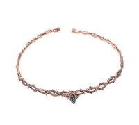 DEARMAMY Adjustable Renaissance Crown with Unique Thorn Design and Green Rhinestones Vintage Medieval Headpiece for Womens Weddings Cosplay and Costume Parties