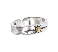 DEARMAMY Adjustable Sun Ring for Women and Men Open Finger Jewelry with Radiant Sun Design Unisex Fashion Ring for Couples Individual Style Versatile Statement Accessory