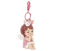 DEARMAMY Angel Keychain Women Handbag Charm Fluffy Pendant Car Decor Multi-Purpose Keyring