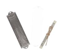 DEARMAMY Antique Metal Mezuzah with Scroll for Front Door Hebrew Scripture Judaica Decoration Retro Religious Gatepost Ornament Precise Craftsmanship Suitable for Home and Office