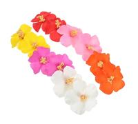DEARMAMY Artificial Hibiscus Flower Hair Clips Vibrant Hawaiian Floral Clip Design for Women 12pcs 4 Inch with Secure and Versatile Accessory for Tropical Events and Bachelorette Parties