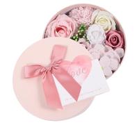DEARMAMY Artificial Soap Flower Box for Home Decor Romantic Valentine's Day Mother's Day Present Lifelike Floral Soap Arrangement Luxury Present Packaging for Special Occasions
