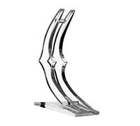 DEARMAMY Artistic Acrylic Rose Stand with Moon-shaped Base, Gold Foil Rose Flower Display Stand for Bouquet Arrangement and Flower Stem Support, Home Décor Accent for Table Centerpiece