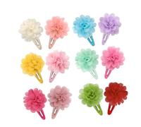 DEARMAMY Baby Hairpin Flower Clips Hair Accessories 12pcs 3D Rose Chiffon Alligator Clips Non-Slip Gentle for Baby Girl Toddlers Hair Styling