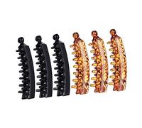 DEARMAMY Banana Hair Clips Set 6pcs Bowknot Hair Clips Fishtail Ponytail Clamps Hair Catchers Black Dark Coffee for Women Girls