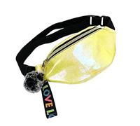 DEARMAMY Belt Bag Sports Waist Bag Poo Bag Holder Running Vest Bag Dog Travel Toiletries Bum Glitter Beige Treat Pouch Ladies Wallet Puppy Pads Fanny Sequin Pets Shiny Wasit Bags Yellow