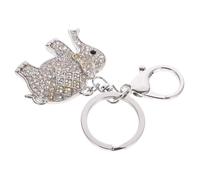 DEARMAMY Big Ears Elephant Keychain Rhinestone Handbag Charm Sparkling Crystal Keyring Pendant for Purse Accessory Cute Elephant Design