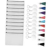 DEARMAMY Blank Canvas DIY Craft Bag Heat Transfer Sublimation Makeup Bag Zipper for Travel Home Storage and Girls Pencil Cases