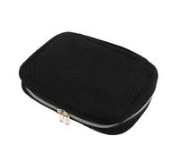 DEARMAMY Box Necklace Storage Organizer Case Padded Clear Make up Holder Travel Makeup Brush Holder Travel Accessories Jewelry and Makeup Organizer Stand Display Expandable Black Polyester