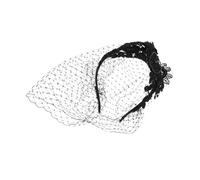DEARMAMY Bridal Mesh Veil Headband with Rhinestone Details Retro Hair Accessory for Women Timeless Vintage Design for Weddings Effortless Styling for Any Hairstyle Comfortable and Elegant