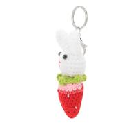 DEARMAMY Bunny Keyring Charm Rabbit Shaped Pendant Keychain Handmade Crochet for Bag Decor